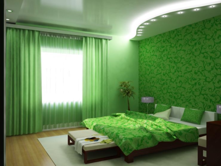 Chambre aux tons verts