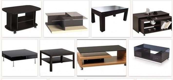 Types de tables basses.