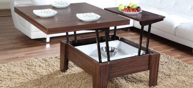 Table basse transformable.