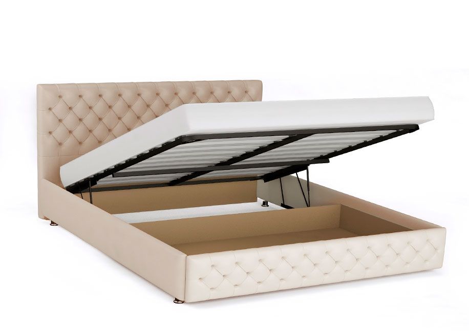 cama beige para dormitorio