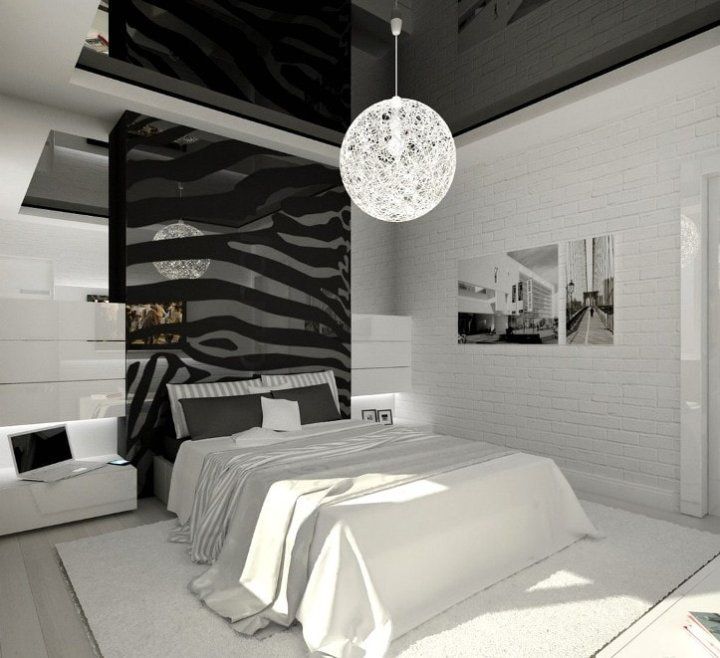 quarto em preto e branco