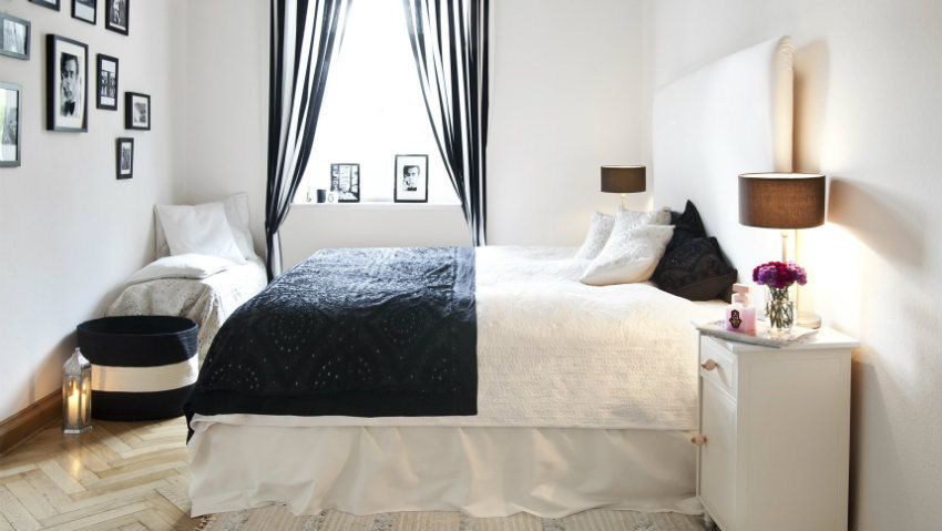 black and cream bedroom