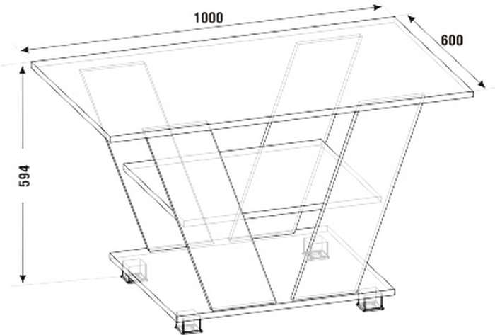 disegno per un tavolino in truciolare