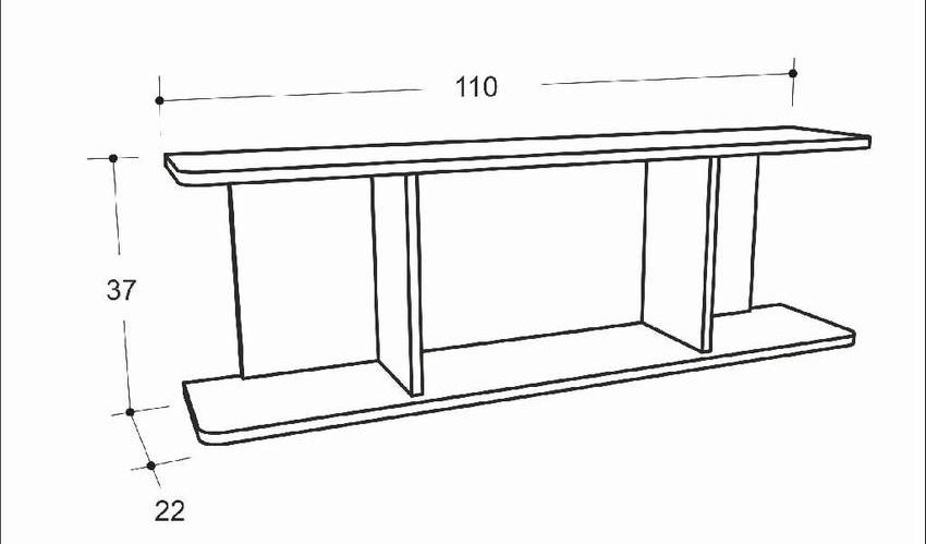 dibujo de un estante con varias secciones