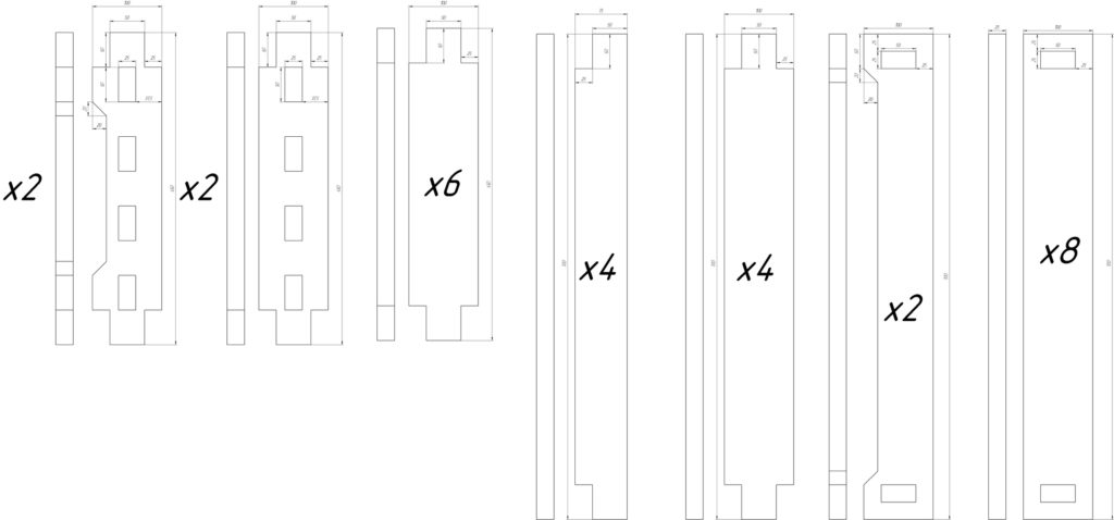 Drawing of a chest with dimensions.