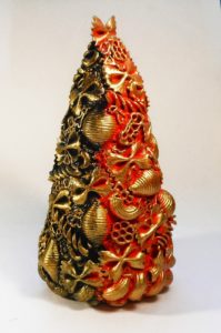 Christmas tree made of pasta