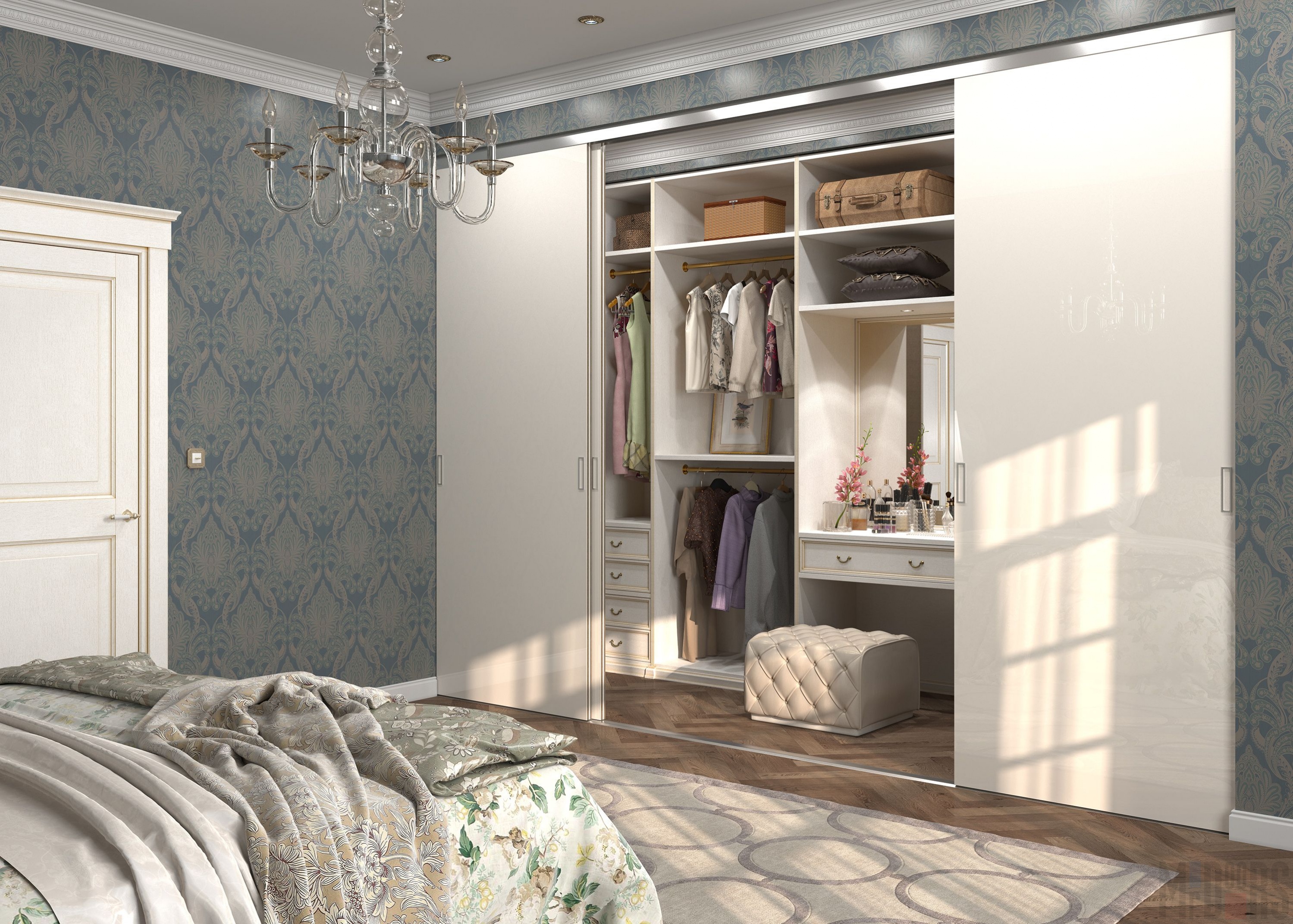 dressing room in the bedroom