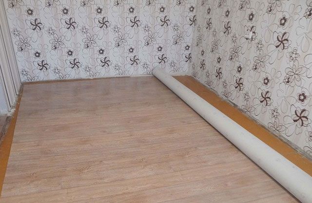 how to lay linoleum on a wooden floor