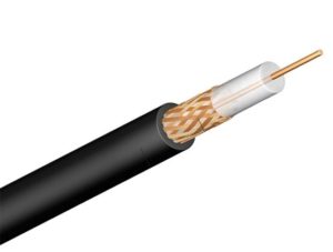 Através de cabo coaxial