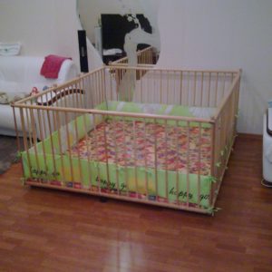 wooden playpen