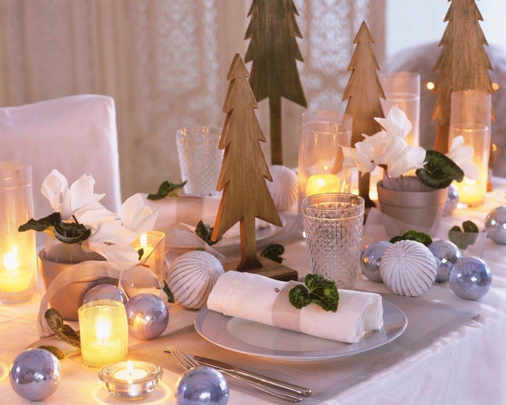 table setting with candles