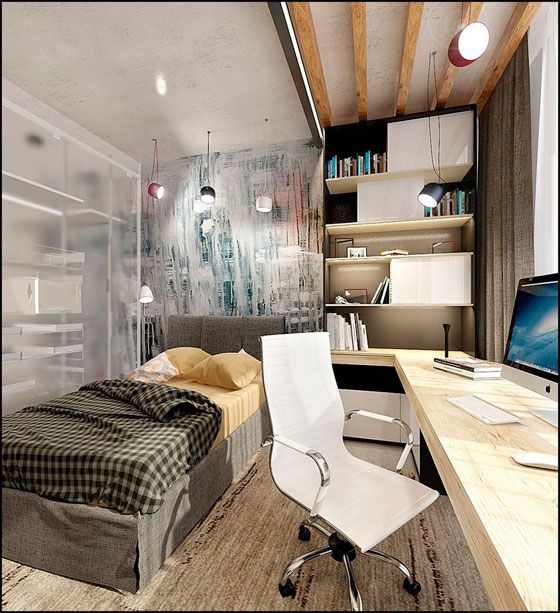 Dormitorio con estudio