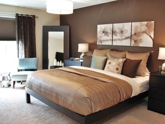 Bedroom in brown tones