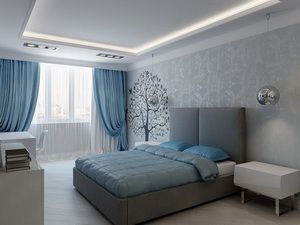 Bedroom in gray tones