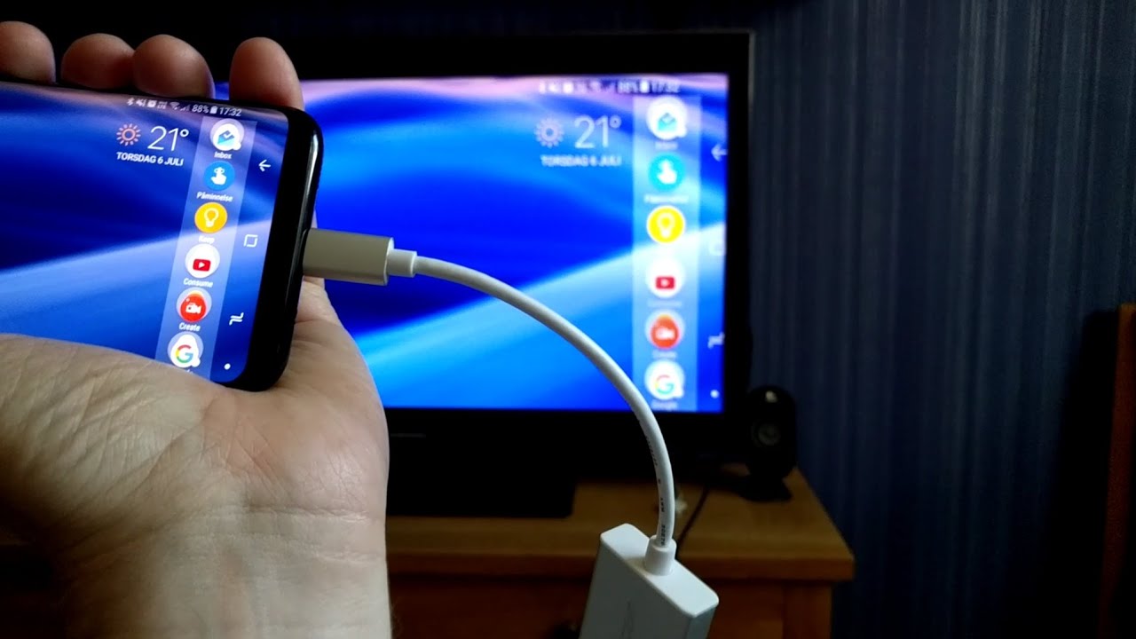 Connecting a smartphone to a TV.