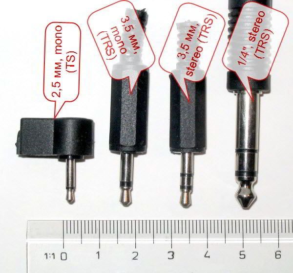 Jack connectors.