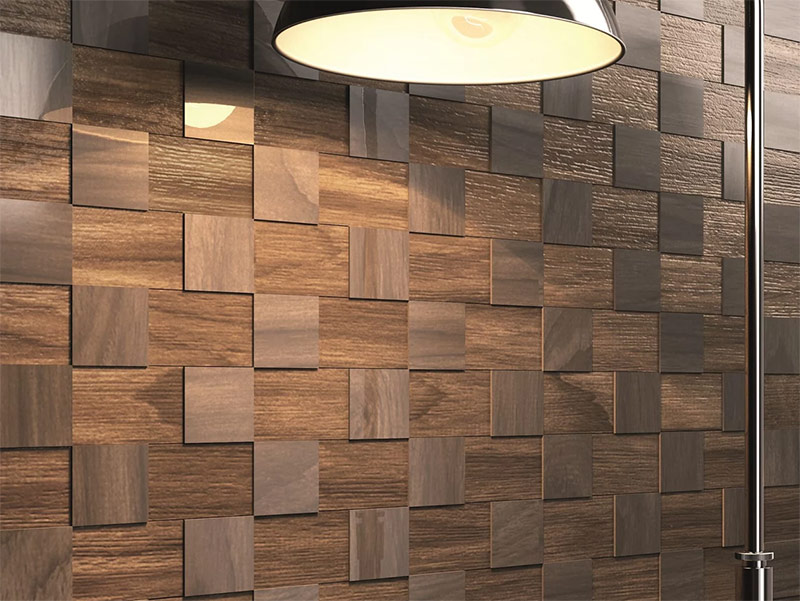 Trang trí tường bằng laminate.