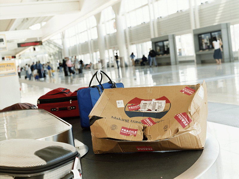 If the baggage packaging is damaged after the flight.