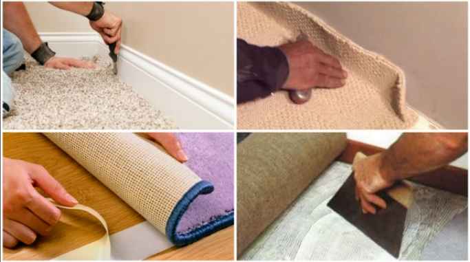 Métodos de colocação de carpetes.