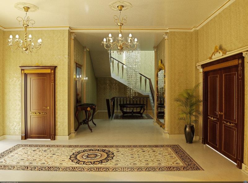 Corridor carpet for a classic interior.