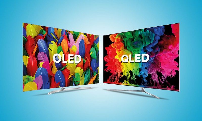 Contrast ng OLED at QLED TV.