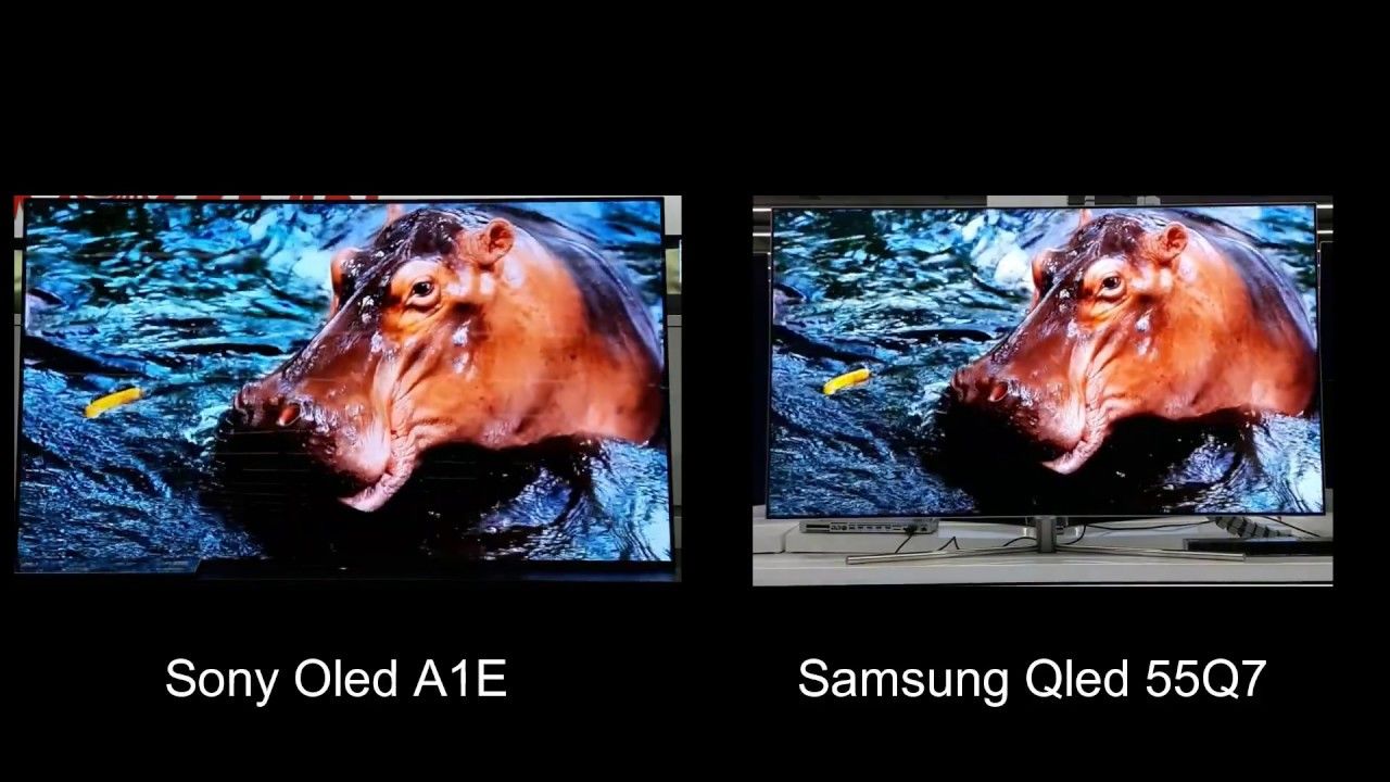 Comparação de TVs OLED e QLED.