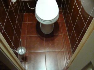 How to lay tiles on the floor in a toilet