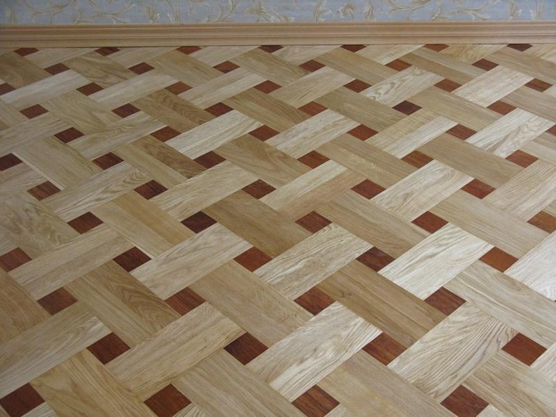 Parquet board, wicker laying.