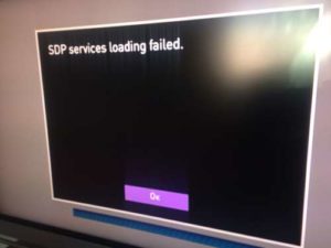 Ang mga palabas sa TV ay nabigo ang paglo-load ng mga serbisyo ng sdp