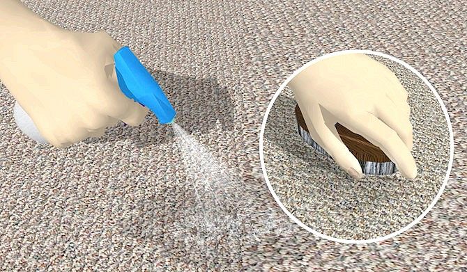 Removing odor from carpet using store-bought products.