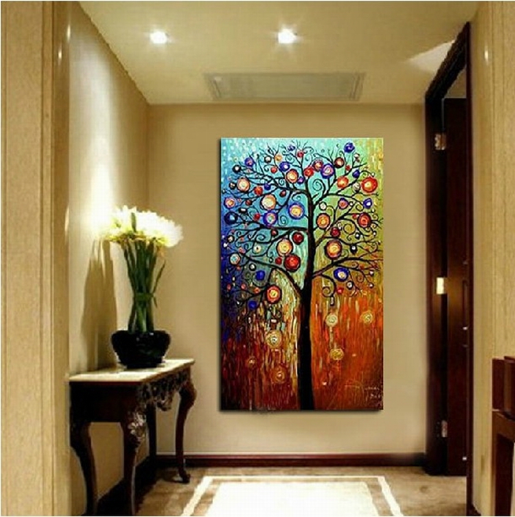 paintings in the hallway