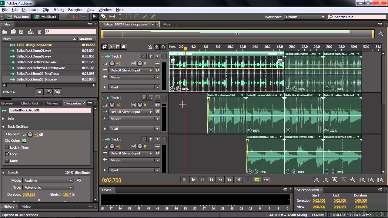 Adobe Audition-applikasjon.