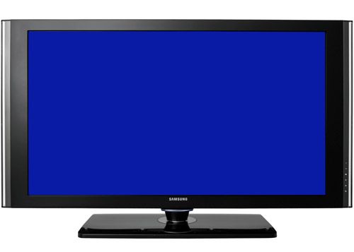 blue screen on tv