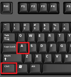 Ctrl at A