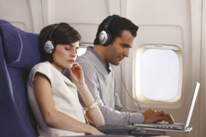 Is it possible to use bluetooth headphones on an airplane?