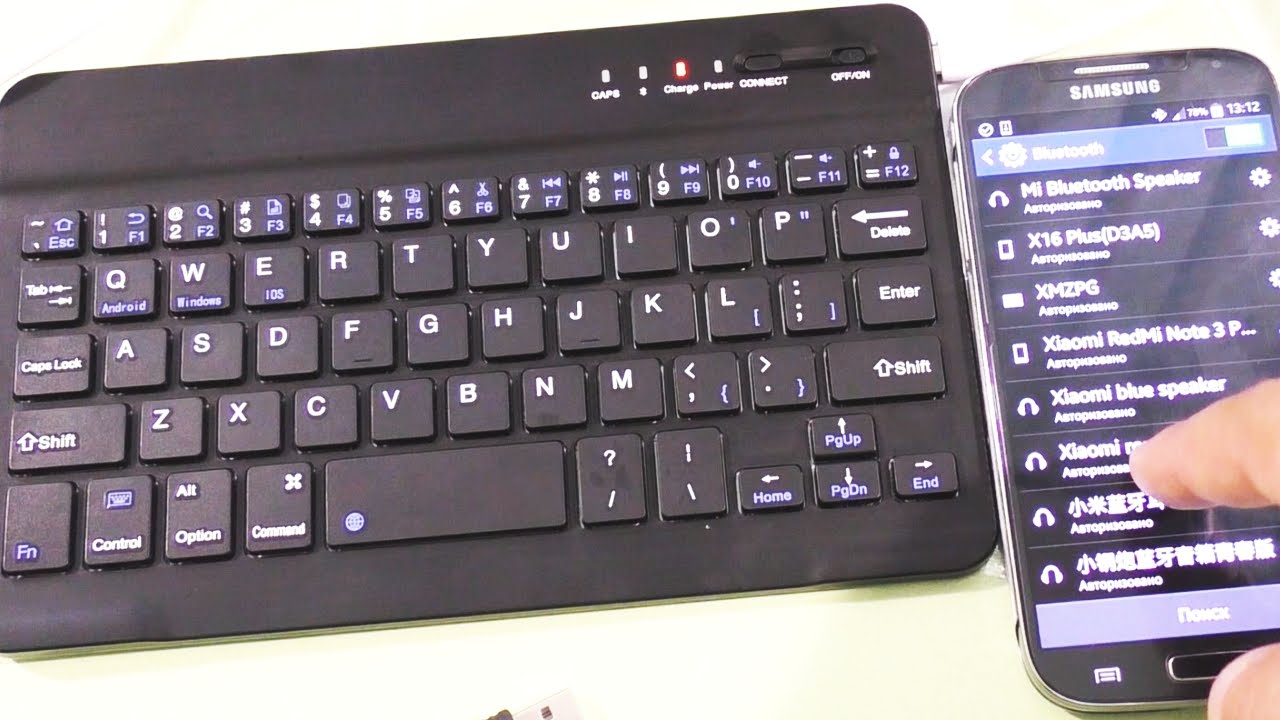 Connecting a wireless keyboard to your phone.