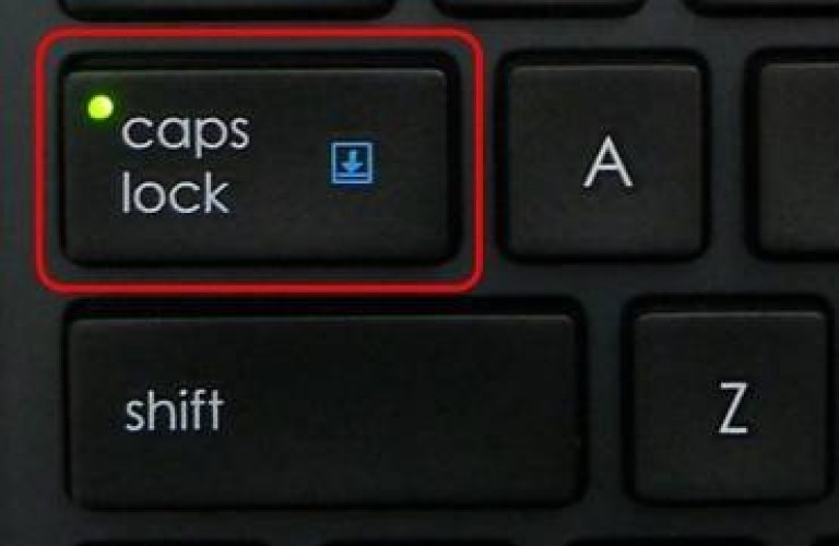 Tecla Caps Lock no teclado.