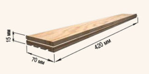 Thickness of the parquet board.