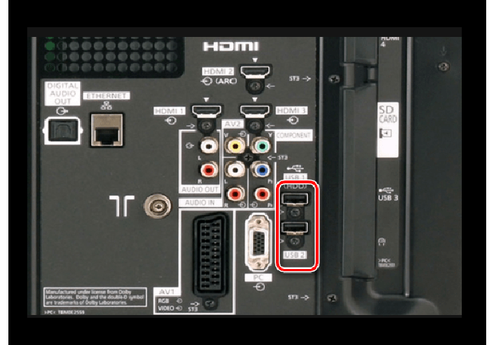 USB-kontakt for tilkobling av tastatur.