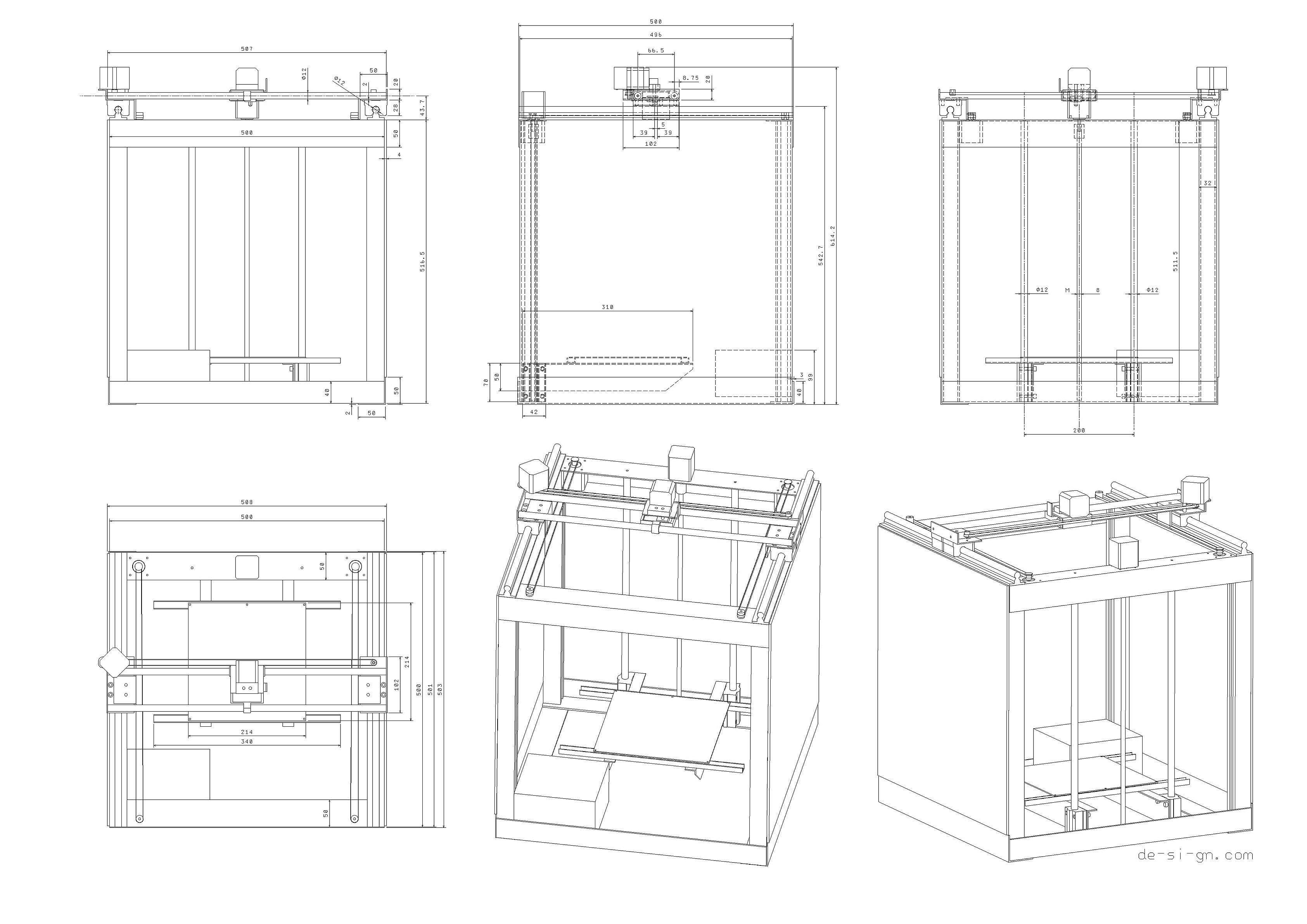 Variante de um desenho de impressora 3D.