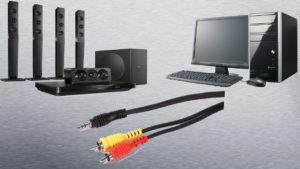 Connecting a home theater to a PC.