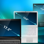 Laptops com diagonais diferentes.