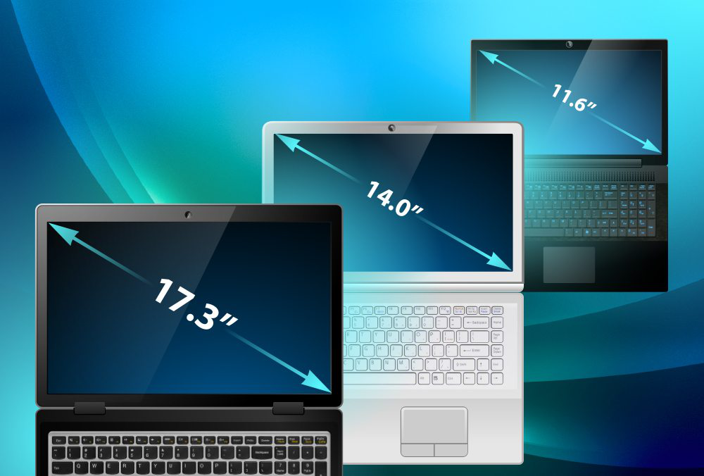 Laptop con diverse diagonali.