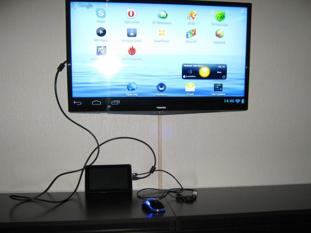 Conectando o tablet via HDMI.