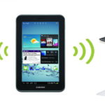 Tablet dengan Wi-Fi.