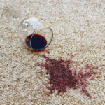 43929743 – glass of red wine fell on carpet, wine spilled on carpet