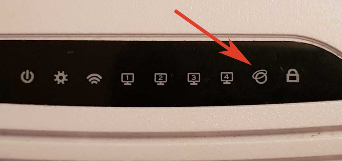 Where is the red light on the router?