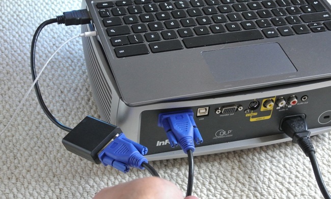 How to connect a projector to a laptop