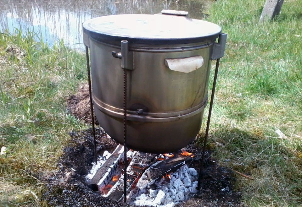 Homemade smokehouse.