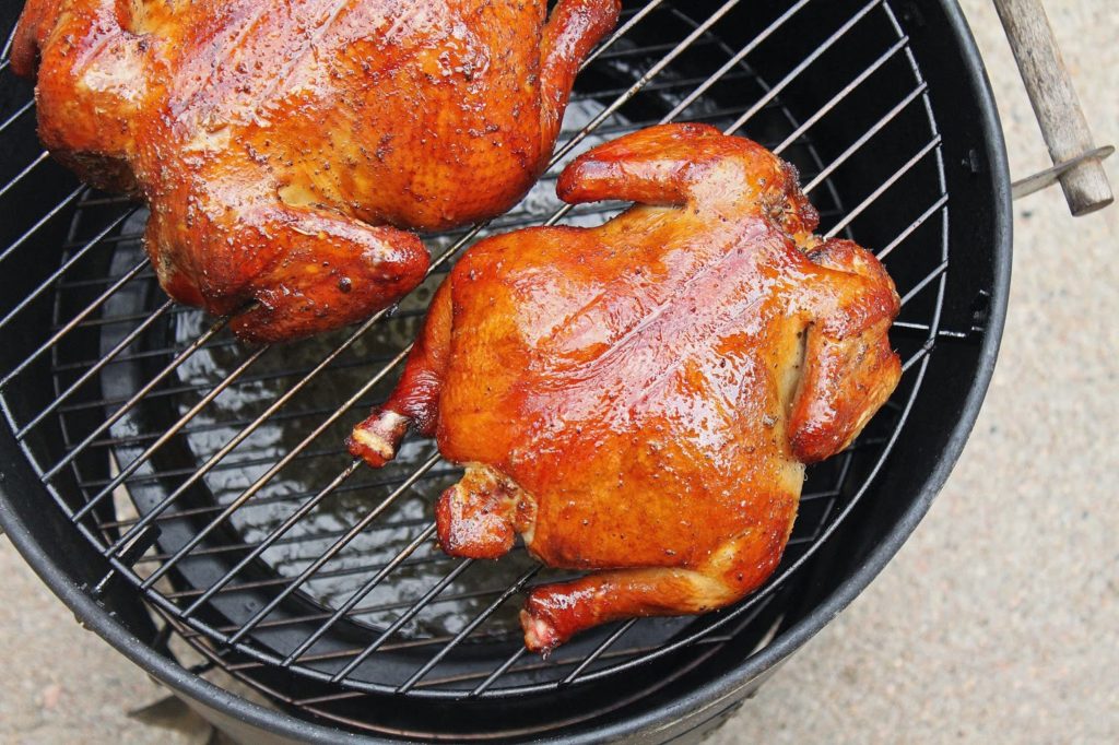 Hot smoked chicken.